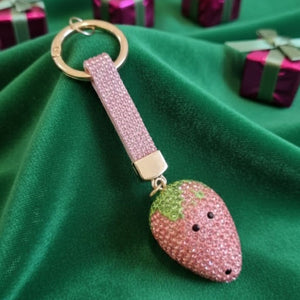 Sparkling pink keychain