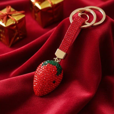 Strawberry crystal keychain