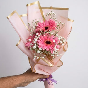Golden Blush Gerbera Bouquet