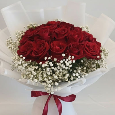 The Classic Deep Red Romance Bouquet