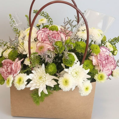 Garden Tote of Green & Blush