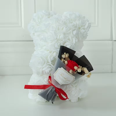 White Rose Teddy Bear