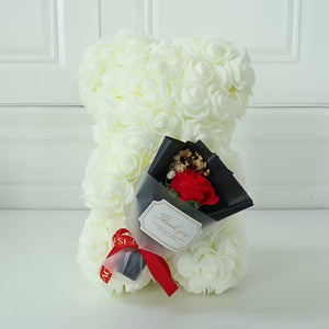 Milk White Rose Teddy Bear