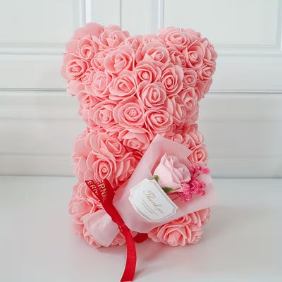 Meat Pink Rose Teddy Bear