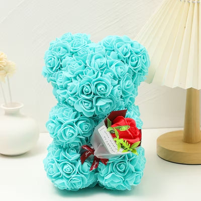 Lake Blue Rose Teddy Bear