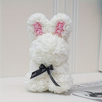 White & Pink Rose Bunny