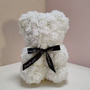 Pure White Rose Teddy Bear