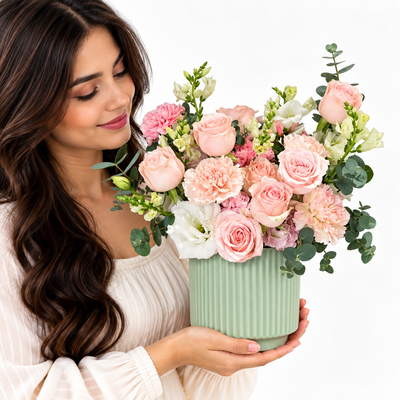 Soft Romantic Pastel Floral Arrangement