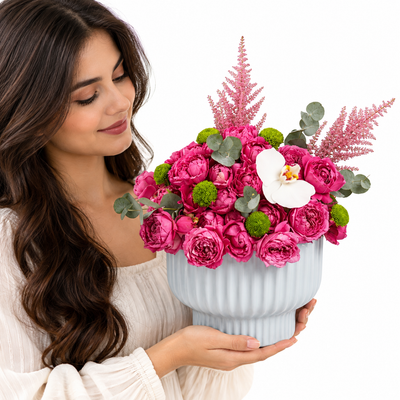 Vivid Magenta Floral Arrangement with Phalaenopsis