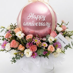 Anniversary Floral & Balloon Gift Box