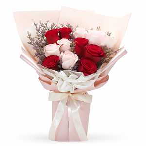 Sweet Romance – Red & Pink Rose Bouquet