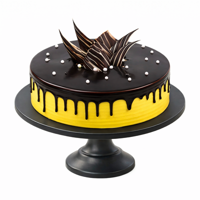 Golden Noir Drip Cake