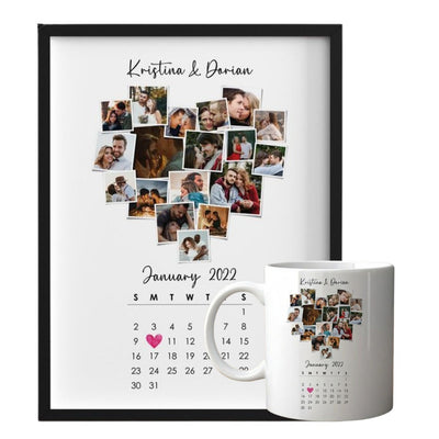 Personalized  photo frame with mug