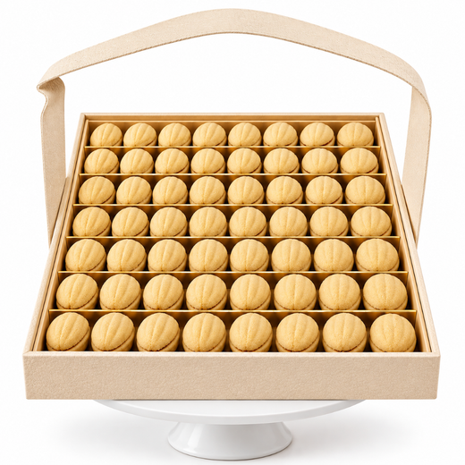 Golden Handle Cookie Box - Walnut Cookies