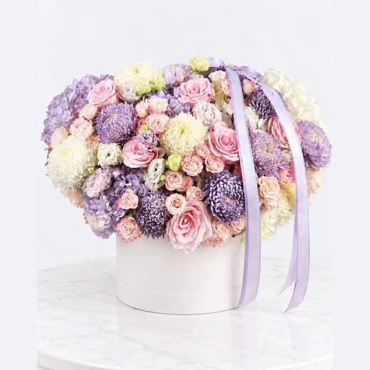 Pastel Dream Flower Box - Lilac, Pink and Cream