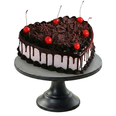 Heart-Shaped Chocolate Cherry Cake