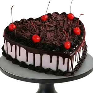 Heart-Shaped Chocolate Cherry Cake