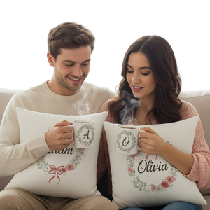 Personalized Couple Pillow and Mug set