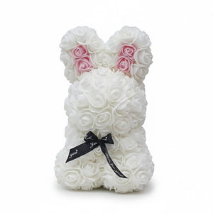 White & Pink Rose Bunny