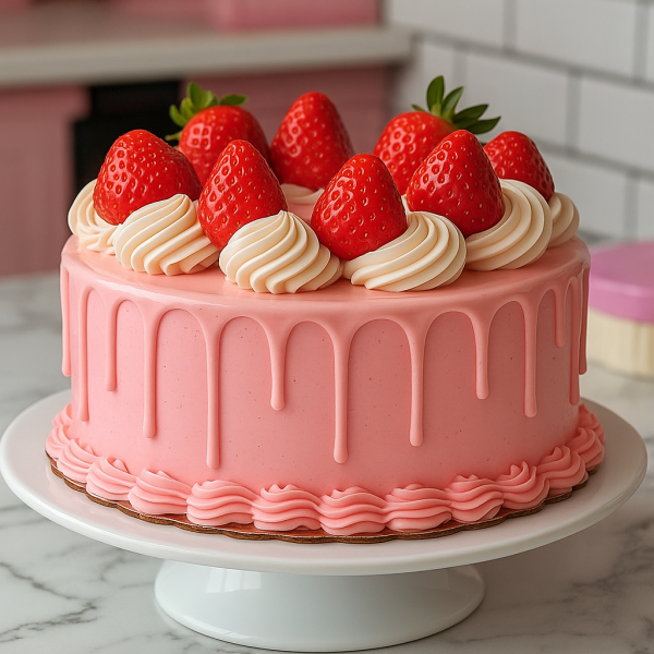Barbie Pink Strawberry Cake