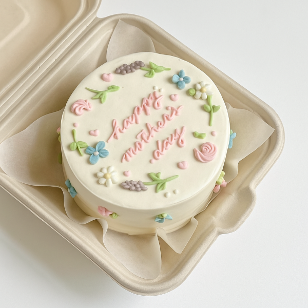 White Floral Mother’s Day Bento Cake