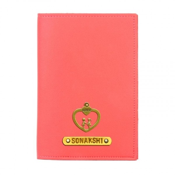 Personalized Passport Cover - Coral Peach