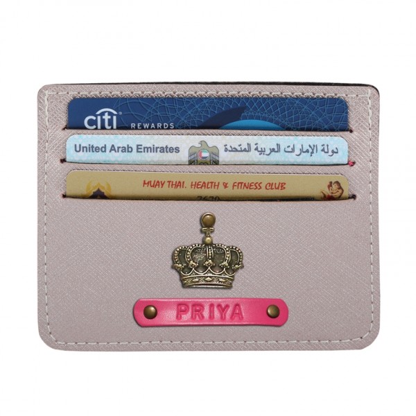 Personalized Classic Card Holder - Rose Gold
