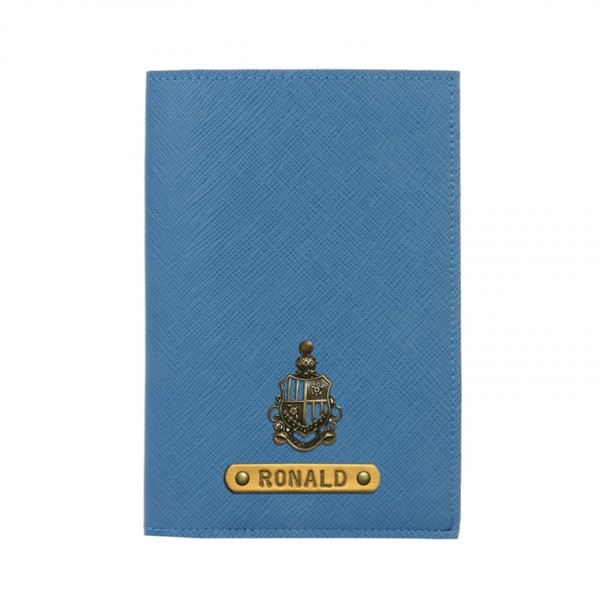 Personalized Passport Cover - Teal Blue