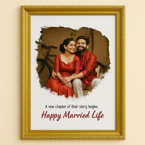 Personalized Happy Married Life Frame