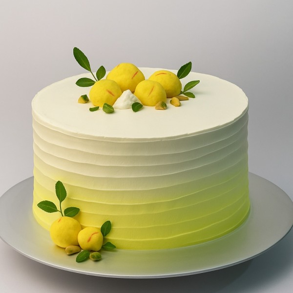 Yellow Ombre Cake with Fruit-like Decoration