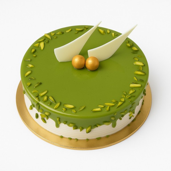 Green Glazed Pistachio Cake