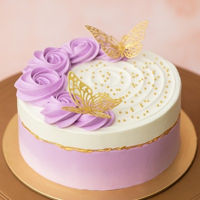 Lavender Rosettes with Butterflies