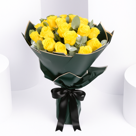 Sunshine Grace – 25 Yellow Roses Bouquet
