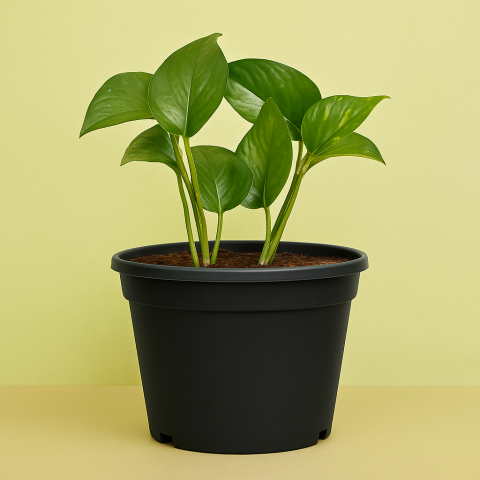 Small Money Plant in Black Pot