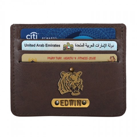 Personalized Classic Card Holder - Coffee