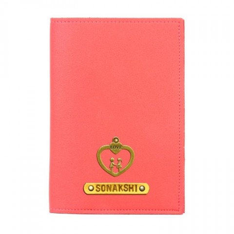 Personalized Passport Cover - Coral Peach