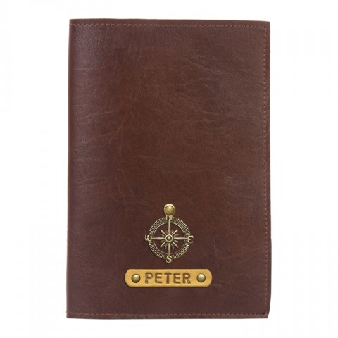 Personalized Passport Cover - Dark Brown