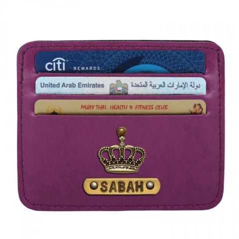 Personalized Classic Card Holder - Dark Purple
