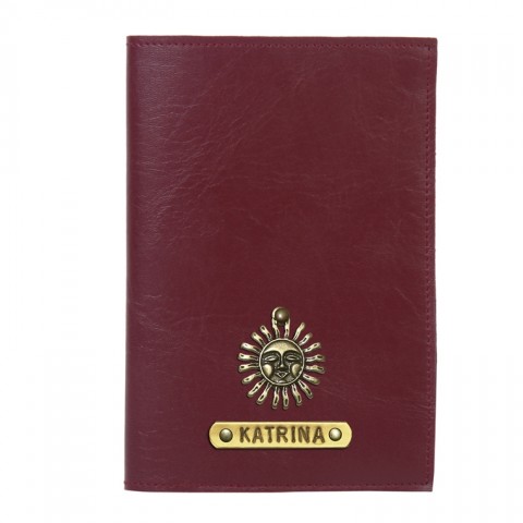 Personalized Passport Cover - Deep Maroon