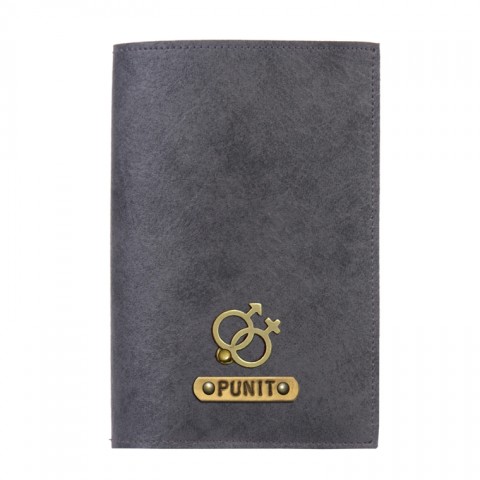 Personalized Passport Cover - Grey