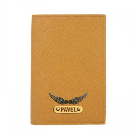 Personalized Passport Cover - Mustard