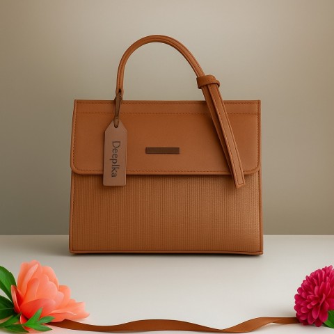 Personalized Classic Tan Handbag