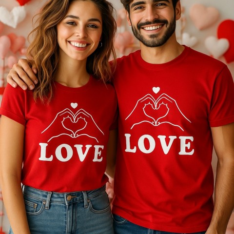 Personalized Couple Love T-Shirt Set