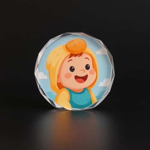 Personalized Crystal Photo Frame - Round Cut