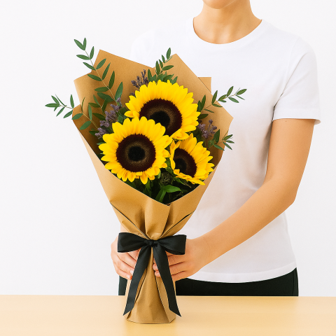 Sunshine Embrace – Sunflower Bouquet