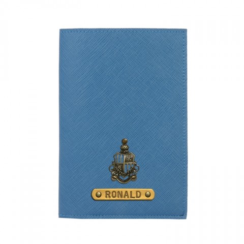 Personalized Passport Cover - Teal Blue