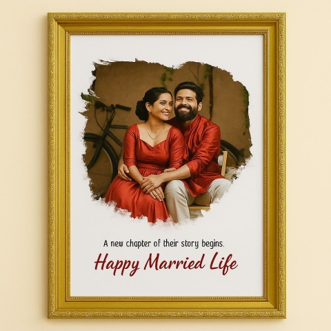 Personalized Happy Married Life Frame
