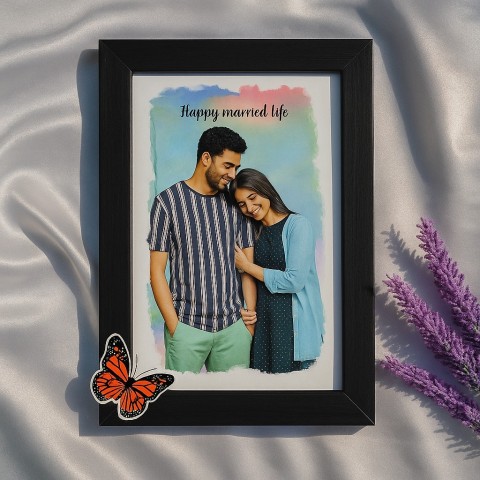 Personalized Happy Married Life Frame