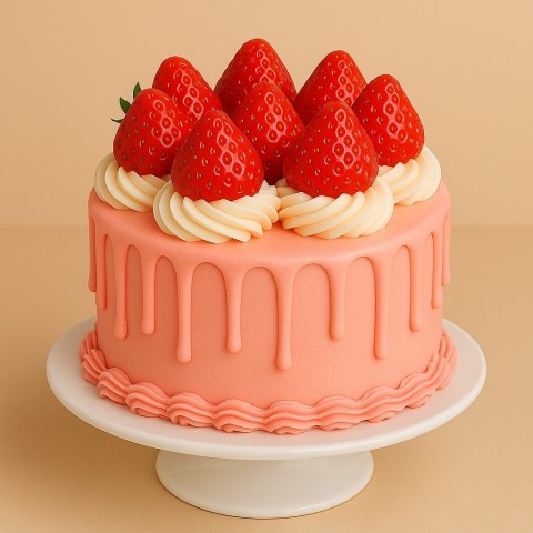 Blush & Berry Charm – Roses in Box & Strawberry Cake Combo